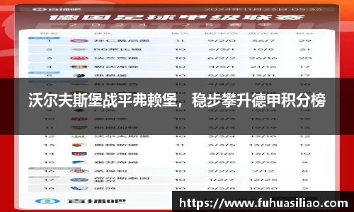 沃尔夫斯堡战平弗赖堡，稳步攀升德甲积分榜