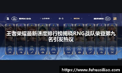 王者荣耀最新速度排行榜揭晓RNG战队荣登第九名引发热议
